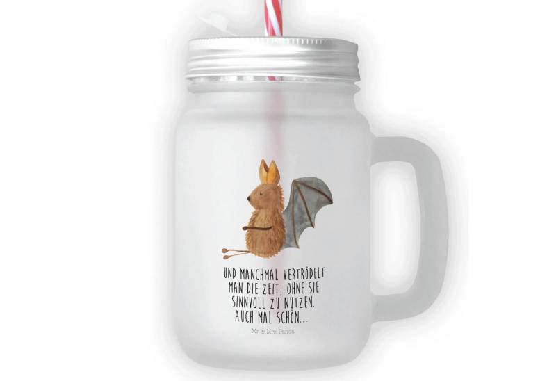 Mr. & Mrs. Panda Cocktailglas Fledermaus Sitzen - Transparent - Geschenk, Fledermäuse, Einmachglas, Premium Glas, Stilvolles Design von Mr. & Mrs. Panda