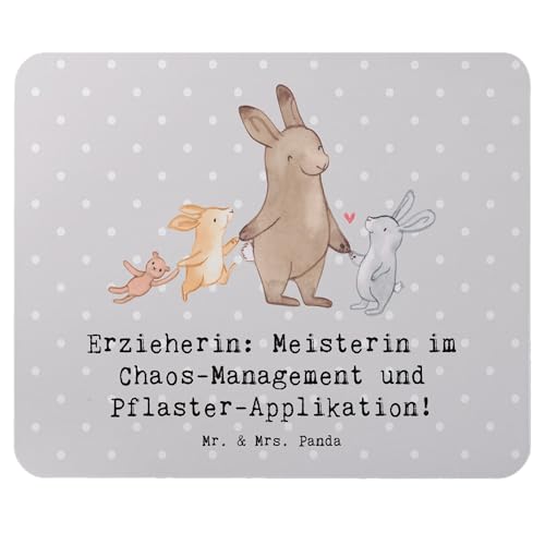 Mr. & Mrs. Panda Mauspad Erzieherin Chaos-Management - Geschenk, Hommage, Handgefertigt, Geschenke für Berufstätige, Hingabe, Schützlinge, von Mr. & Mrs. Panda