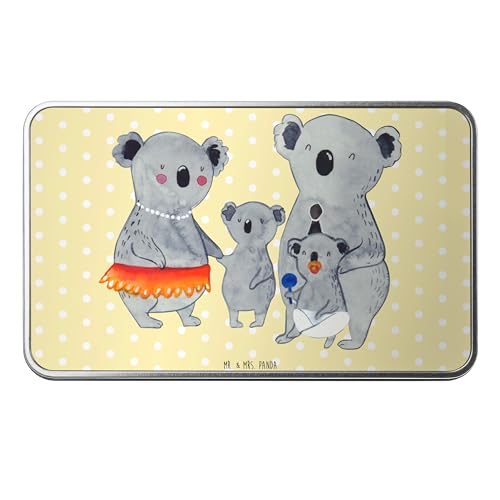 Mr. & Mrs. Panda Metalldose rechteckig Koala Familie - Geschenk, Aufbewahrungsbox, Koalas, Kinder, Blechdose, Blechbox, Aufbewahrungsdose, Papa, von Mr. & Mrs. Panda