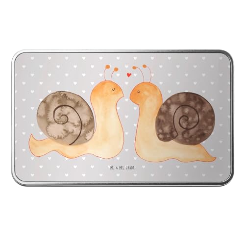 Mr. & Mrs. Panda Metalldose rechteckig Schnecken Liebe - Geschenk, Heiraten, Döschen, Freundin, Versperbox, Paar, zufrieden, Aluminiumdose, Pärchen, Mr. & Mrs. Panda Metalldose rechteckig Schnecken Liebe - Geschenk, Heiraten, Döschen, Freundin, Versperbox, Paar, zufrieden, Aluminiumdose, Pärchen, von Mr. & Mrs. Panda