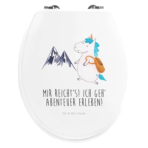 Mr. & Mrs. Panda Motiv WC Sitz Einhorn Bergsteiger - Geschenk, Toilette, Berge, Toilettendeckel, Weltenbummler, Pegasus, Einhörner, WC-Sitz, von Mr. & Mrs. Panda