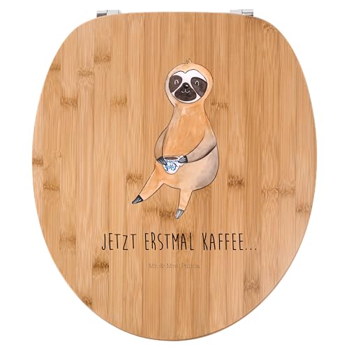 Mr. & Mrs. Panda Motiv WC Sitz Faultier Kaffee - Geschenk, Toilettendeckel, erster Kaffee, Frühaufsteher, Faultier Deko, Toilette, Faultier Geschenk, von Mr. & Mrs. Panda