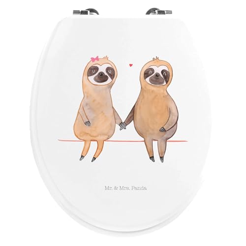Mr. & Mrs. Panda Motiv WC Sitz Faultier Pärchen - Geschenk, Klodeckel, Faultier Deko, Toilette, Klobrille, Faultiere, Liebe, Faultierliebe, WC-Sitz, von Mr. & Mrs. Panda