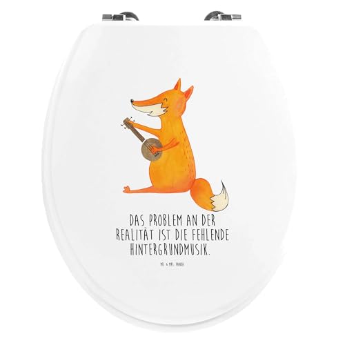 Mr. & Mrs. Panda Motiv WC Sitz Fuchs Gitarre - Geschenk, Toilette, Musik, Klodeckel, Toilettendeckel, Musiker, trällern, WC-Sitz, Sängerin, von Mr. & Mrs. Panda