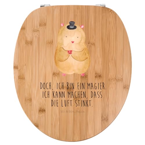 Mr. & Mrs. Panda Motiv WC Sitz Hamster mit Hut - Geschenk, WC-Sitz, Zylinder, Klobrille, Zauberer, Toilette, Tiere, Houdini, Toilettendeckel, lustige von Mr. & Mrs. Panda