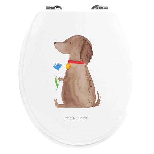 Mr. & Mrs. Panda Motiv WC Sitz Hund Blume - Geschenk, Hunde, Tierliebhaber, Toilette, Hundebesitzer, Hundespruch, Klodeckel, Toilettendeckel, von Mr. & Mrs. Panda