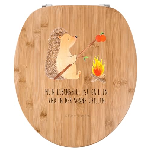 Mr. & Mrs. Panda Motiv WC Sitz Igel grillt - Geschenk, Toilette, Klodeckel, Grillen, Tiermotive, WC-Sitz, Klobrille, Spruch, Toilettendeckel, lustige von Mr. & Mrs. Panda