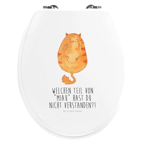 Mr. & Mrs. Panda Motiv WC Sitz Katze Mittelfinger - Geschenk, Katzenliebhaberprodukte, Katzenfan, Toilette, Cat, Toilettendeckel, Mietze, Klobrille, von Mr. & Mrs. Panda