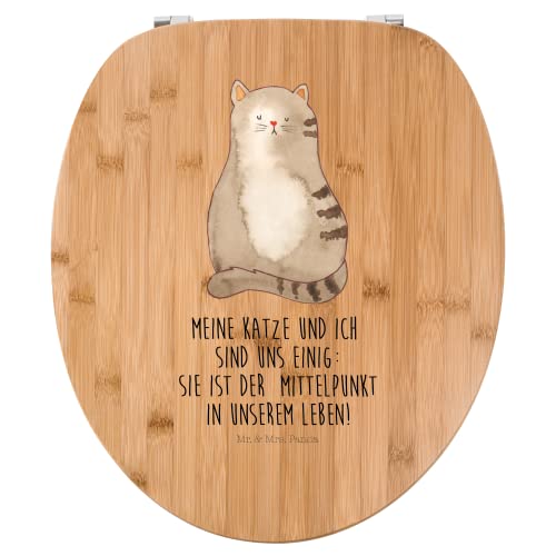 Mr. & Mrs. Panda Motiv WC Sitz Katze sitzend Toilette, Klodeckel, WC-Sitz, Toilettendeckel, Klobrille von Mr. & Mrs. Panda