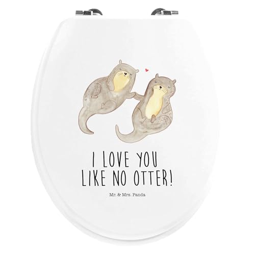 Mr. & Mrs. Panda Motiv WC Sitz Otter Hände halten - Geschenk, Klodeckel, Toilettendeckel, Händchen halten, Toilette, Klobrille, Seeotter, Fischotter, Mr. & Mrs. Panda Motiv WC Sitz Otter Hände halten - Geschenk, Klodeckel, Toilettendeckel, Händchen halten, Toilette, Klobrille, Seeotter, Fischotter, von Mr. & Mrs. Panda