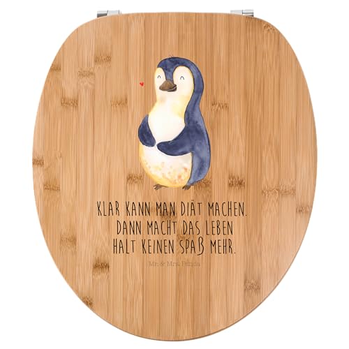 Mr. & Mrs. Panda Motiv WC Sitz Pinguin Diät - Geschenk, Körperliebe, glücklich, Selbstrespekt, Toilettendeckel, Klobrille, WC-Sitz, kugelrund, von Mr. & Mrs. Panda