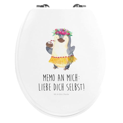 Mr. & Mrs. Panda Motiv WC Sitz Pinguin Kokosnuss - Geschenk, Klodeckel, Hawaii, tanzen, Toilettendeckel, Pinguine, Klobrille, Toilette, Urlaub, von Mr. & Mrs. Panda