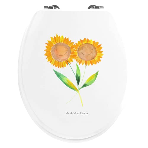 Mr. & Mrs. Panda Motiv WC Sitz Sonnenblume - Geschenk, Klodeckel, Toilettendeckel, Freundschaft, Pflanzen, Blumen, Frühlings Deko, Toilette, von Mr. & Mrs. Panda