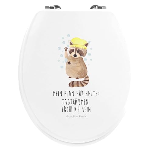 Mr. & Mrs. Panda Motiv WC Sitz Waschbär - Geschenk, Fröhlich, Tiere, Toilette, Toilettendeckel, waschen, WC-Sitz, Klobrille, Gute Laune, Tagträumen, von Mr. & Mrs. Panda