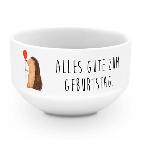 Mr. & Mrs. Panda Müslischale Igel Luftballon - Geschenk, Tiermotive, Dessertschüssel, Gute Laune, Glückwunsch, Obstschale, Geburtstagskind, lustige von Mr. & Mrs. Panda