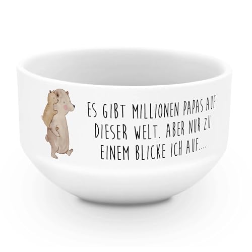 Mr. & Mrs. Panda Müslischale Papa Bär - Geschenk, Schöne Müslischalen, Papi, Vati, Muttertag, Weiße Müslischalen, weltbester Papa, Müslischalen bunt, von Mr. & Mrs. Panda