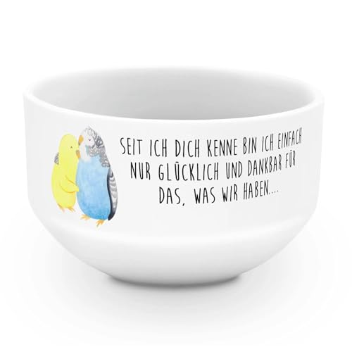 Mr. & Mrs. Panda Müslischale Wellensittich Liebe - Geschenk, Weiße Müslischalen, Müslischüssel, Liebesgeschenk, Vögel, Kuscheln, Früstücksschüssel, Mr. & Mrs. Panda Müslischale Wellensittich Liebe - Geschenk, Weiße Müslischalen, Müslischüssel, Liebesgeschenk, Vögel, Kuscheln, Früstücksschüssel, von Mr. & Mrs. Panda