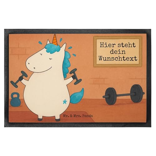 Mr. & Mrs. Panda Personalisierte Fußmatte Einhorn Fitness Design 50 x 75 cm - Geschenk, Türvorleger mit Namen, Einhorn Deko, Fußmatte mit Namen, Mr. & Mrs. Panda Personalisierte Fußmatte Einhorn Fitness Design 50 x 75 cm - Geschenk, Türvorleger mit Namen, Einhorn Deko, Fußmatte mit Namen, von Mr. & Mrs. Panda