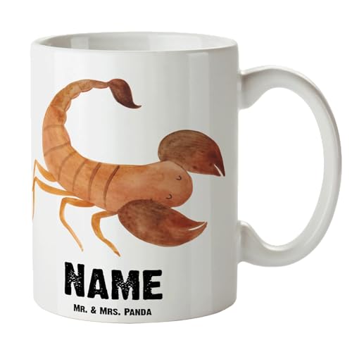 Mr. & Mrs. Panda Personalisierte Tasse Sternzeichen Skorpion - Personalisierte Geschenke, Geschenk November, Tierkreiszeichen, Astrologie, Tasse mit von Mr. & Mrs. Panda