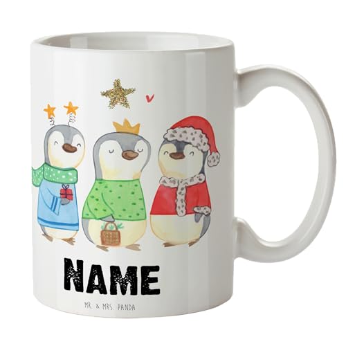 Mr. & Mrs. Panda Personalisierte Tasse Winterzeit Heilige drei Könige - Personalisierte Geschenke, Wintermotiv, Heiligabend, Weihnachten, von Mr. & Mrs. Panda