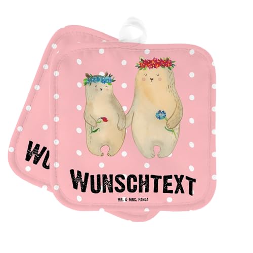 Mr. & Mrs. Panda Personalisierte Topflappen Bären mit Blumenkranz - Personalisierte Geschenke, Tochter, Topflappen Set personalisiert, Freundinnen, Mr. & Mrs. Panda Personalisierte Topflappen Bären mit Blumenkranz - Personalisierte Geschenke, Tochter, Topflappen Set personalisiert, Freundinnen, von Mr. & Mrs. Panda