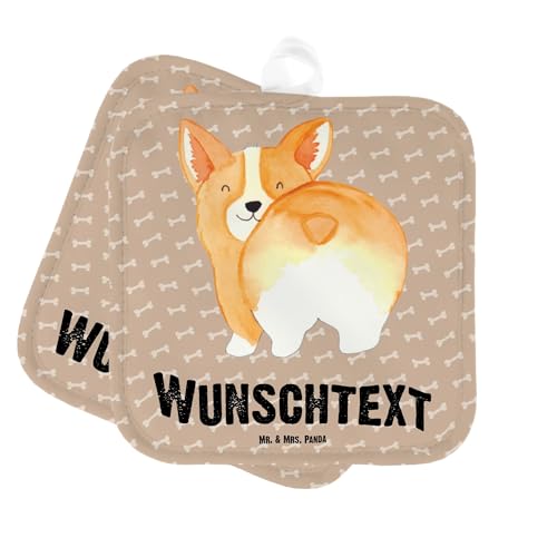 Mr. & Mrs. Panda Personalisierte Topflappen Corgi Po - Personalisierte Geschenke, Hundeliebe, Selbstliebe, Haustier, Namensaufdruck, Personalisierter von Mr. & Mrs. Panda