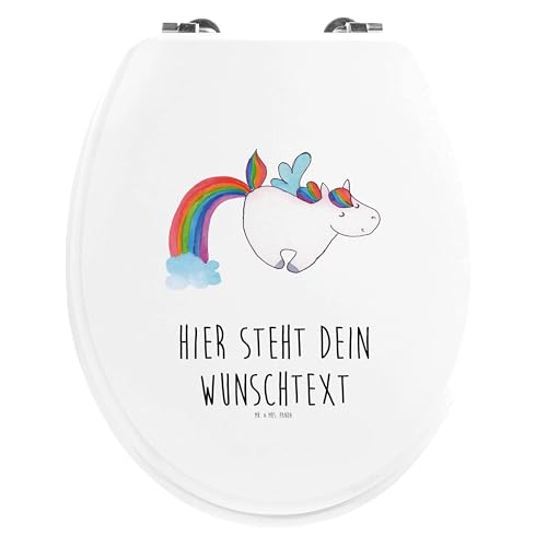 Mr. & Mrs. Panda Personalisierter WC Sitz Motiv Einhorn Pegasus - Personalisierte Geschenke, Glitzer, Toilettendeckel mit Namen, Unicorn, Einhörner, von Mr. & Mrs. Panda