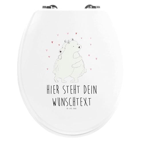 Mr. & Mrs. Panda Personalisierter WC Sitz Motiv Eisbär Umarmen - Personalisierte Geschenke, Personalisierter Toilettendeckel, Toilettendeckel mit von Mr. & Mrs. Panda