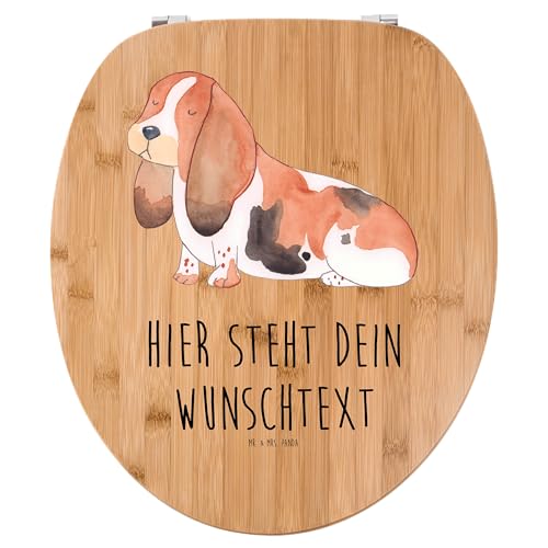 Mr. & Mrs. Panda Personalisierter WC Sitz Motiv Hund Basset Hound - Personalisierte Geschenke, Hundeliebe, Hundemotiv, Personalisierter Klodeckel, von Mr. & Mrs. Panda