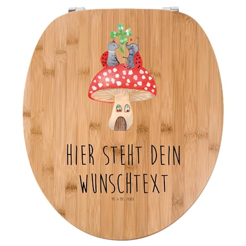 Mr. & Mrs. Panda Personalisierter WC Sitz Motiv Marienkäfer Paar Fliegenpilz - Personalisierte Geschenke, lustige Sprüche, Wohnung, WC Sitz mit von Mr. & Mrs. Panda