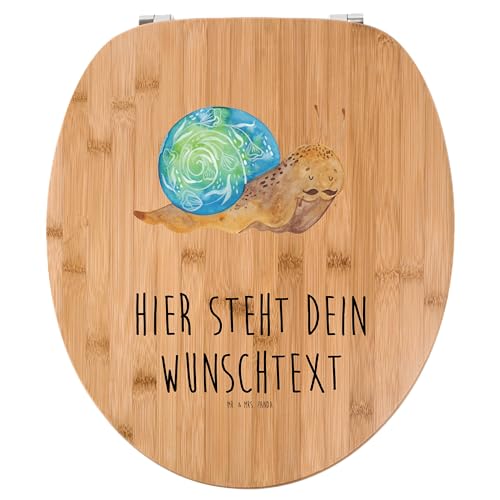Mr. & Mrs. Panda Personalisierter WC Sitz Motiv Schnecke Sir - Personalisierte Geschenke, Zeit nehmen, WC Sitz mit Namen, Personalisierter Klodeckel, von Mr. & Mrs. Panda