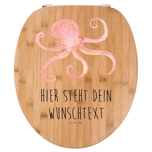 Mr. & Mrs. Panda Personalisierter WC Sitz Motiv Tintenfisch - Personalisierte Geschenke, Gute Laune, lustige Sprüche, Toilettendeckel mit Namen, von Mr. & Mrs. Panda