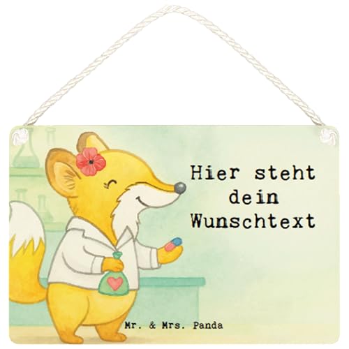 Mr. & Mrs. Panda Personalisiertes Deko Schild Apothekerin Leidenschaft Design DIN A6 - Weiß von Mr. & Mrs. Panda