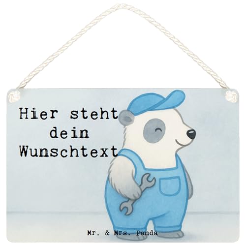 Mr. & Mrs. Panda Personalisiertes Deko Schild Kfz-Mechatroniker Leidenschaft Design DIN A5 - Weiß von Mr. & Mrs. Panda