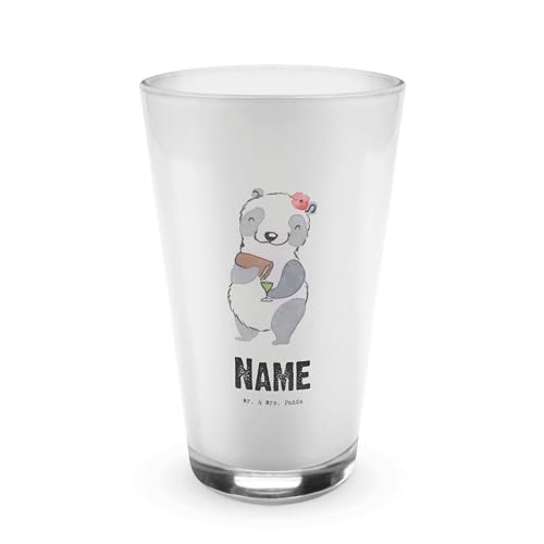 Mr. & Mrs. Panda Personalisiertes Glas Barkeeperin mit Herz - Personalisierte Geschenke, Barbesitzerin, Glas personalisiert, girls night, Barfrau, von Mr. & Mrs. Panda