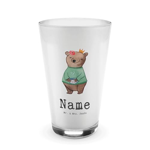 Mr. & Mrs. Panda Personalisiertes Glas Chefin mit Herz - Personalisierte Geschenke, Führungskraft, Bedrucken, Glas personalisiert, CEO, Bedrucktes von Mr. & Mrs. Panda