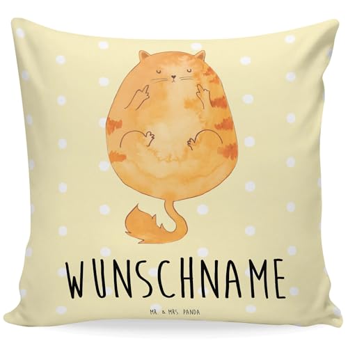 Mr. & Mrs. Panda Personalisiertes Kissen Katze Mittelfinger - Personalisierte Geschenke, Kater, Wunschname, Katzenliebhaber, Katzendeko, Mr. & Mrs. Panda Personalisiertes Kissen Katze Mittelfinger - Personalisierte Geschenke, Kater, Wunschname, Katzenliebhaber, Katzendeko, von Mr. & Mrs. Panda