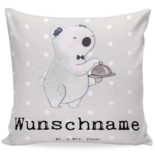 Mr. & Mrs. Panda Personalisiertes Kissen Kellner Herz - Personalisierte Geschenke, Name, Servicekraft, Essen, Bedrucken, Ober, Wunschname, Mr. & Mrs. Panda Personalisiertes Kissen Kellner Herz - Personalisierte Geschenke, Name, Servicekraft, Essen, Bedrucken, Ober, Wunschname, von Mr. & Mrs. Panda