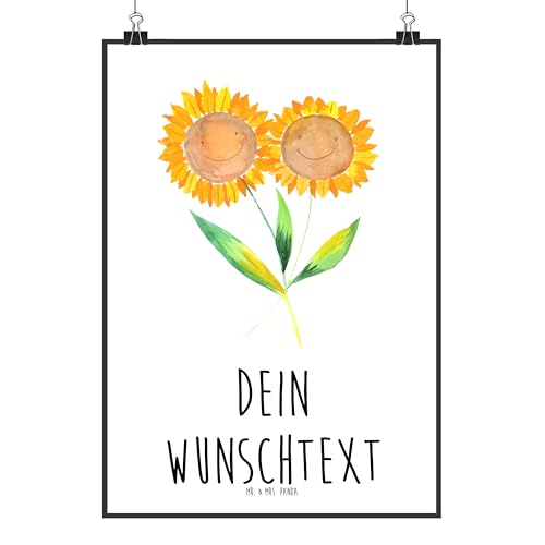 Mr. & Mrs. Panda Personalisiertes Poster Blume Sonnenblume DIN A5 - Personalisierte Geschenke, Freundschaft, Poster selbst gestalten., von Mr. & Mrs. Panda