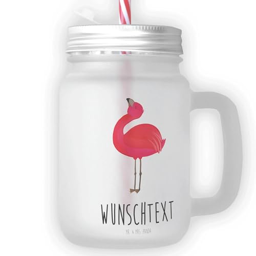 Mr. & Mrs. Panda Personalisiertes Trinkglas Mason Jar Flamingo Stolz - Personalisierte Geschenke, Saftglas Mit Gravur, Selbstliebe, rosa, Glas Mit von Mr. & Mrs. Panda