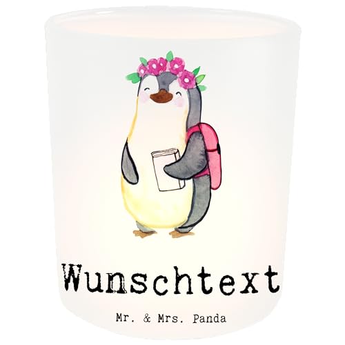 Mr. & Mrs. Panda Personalisiertes Windlicht Enkelin - Personalisierte Geschenke, Taufe, für, Opa, Name, Personalisiertes Windlicht Glas, Windlicht von Mr. & Mrs. Panda