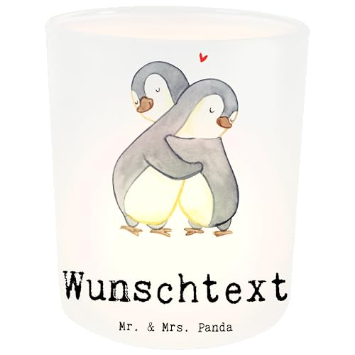 Mr. & Mrs. Panda Personalisiertes Windlicht Tante - Personalisierte Geschenke, Mitbringsel, Dankeschön, Danke, Windlicht mit Namen, von Mr. & Mrs. Panda