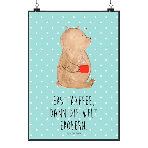 Mr. & Mrs. Panda Poster Bär Kaffee DIN A2 - Geschenk, Welt retten, Welt erobern, guten Morgen, Kunstdruck, Teddybär, Designposter, Kinderposter, Mr. & Mrs. Panda Poster Bär Kaffee DIN A2 - Geschenk, Welt retten, Welt erobern, guten Morgen, Kunstdruck, Teddybär, Designposter, Kinderposter, von Mr. & Mrs. Panda