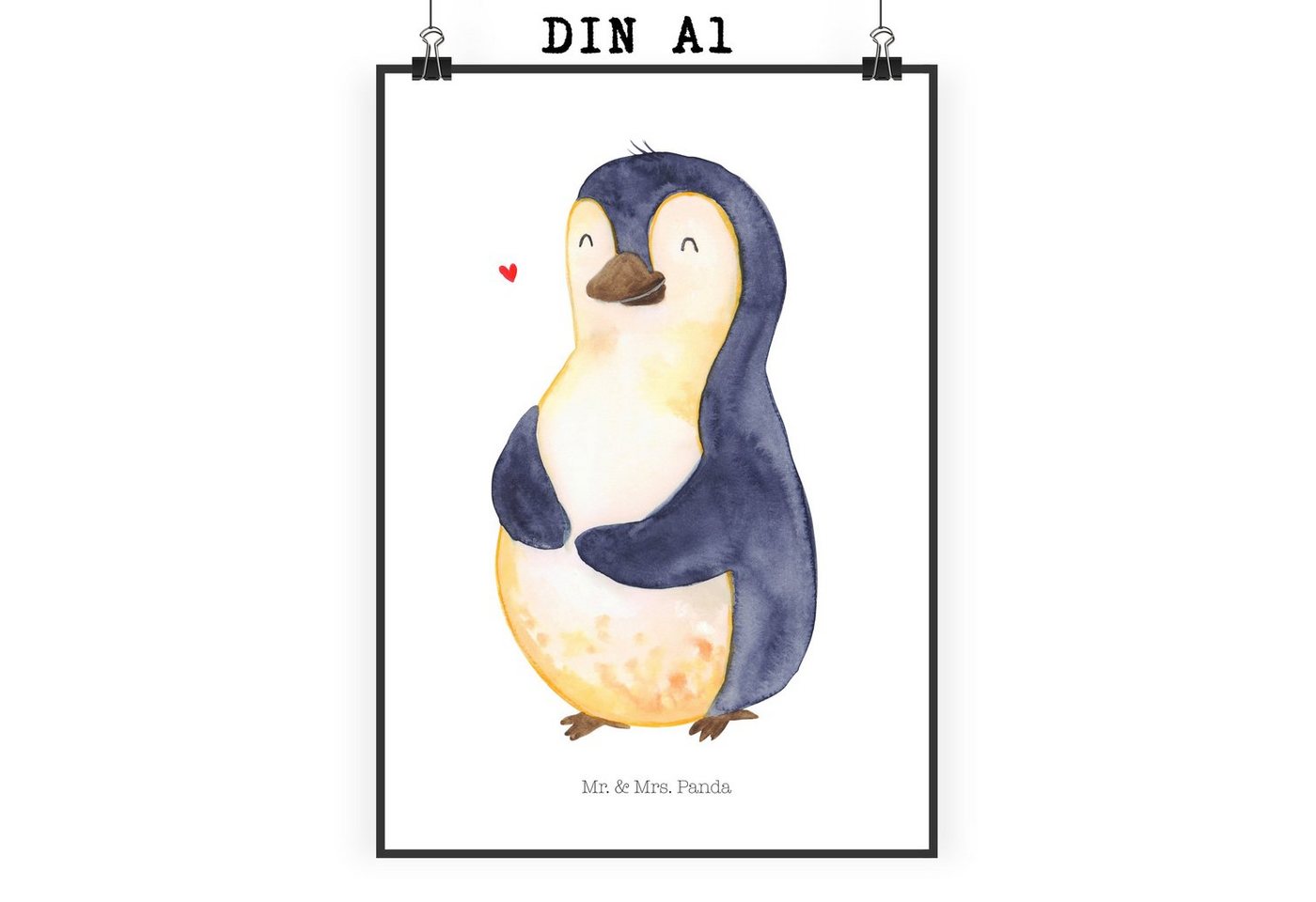 Mr. & Mrs. Panda Poster DIN A1 Pinguin Diät - Weiß - Geschenk, Poster, Wanddeko, Küchenposter, Pinguin Diät (1 St) von Mr. & Mrs. Panda