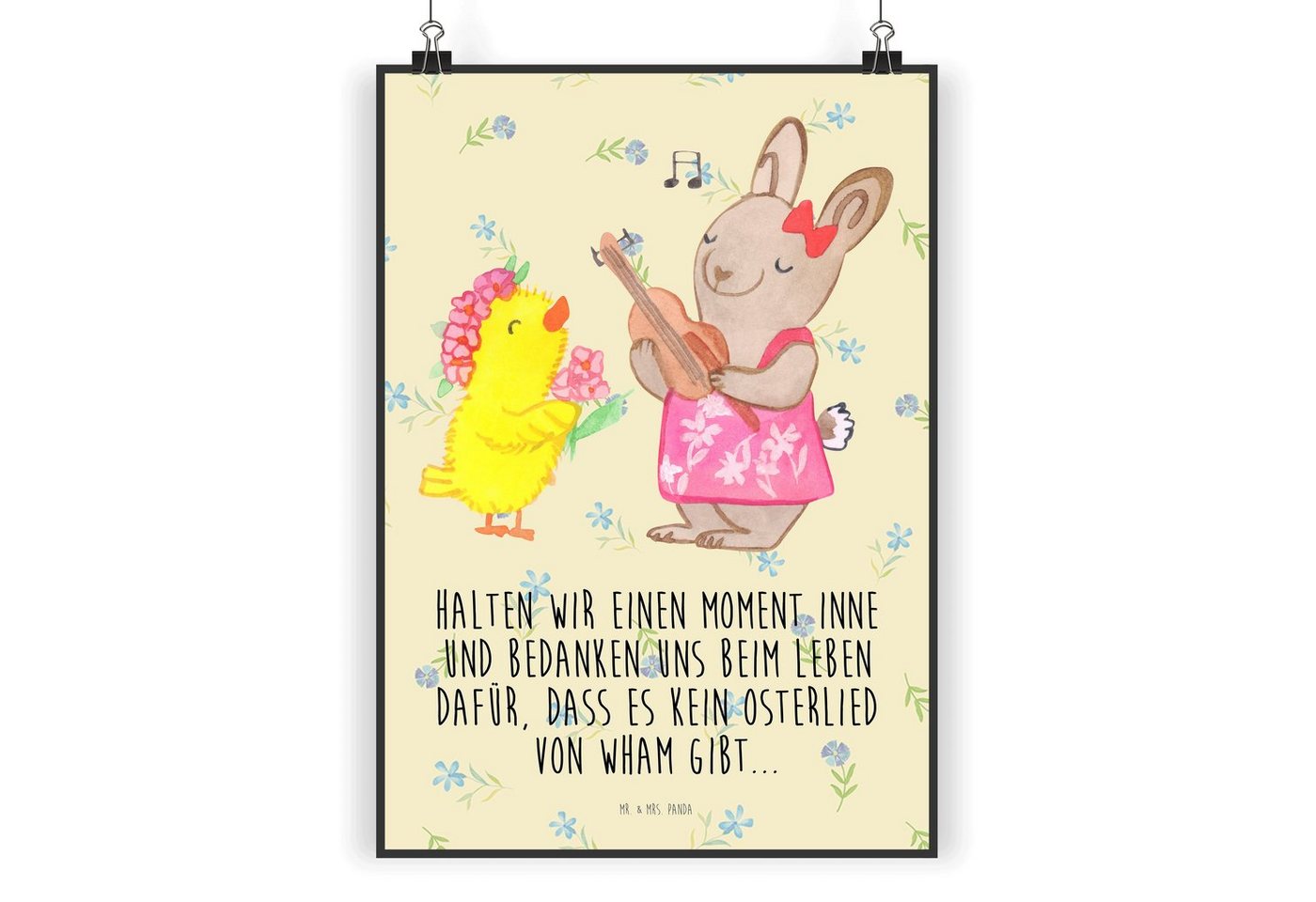 Mr. & Mrs. Panda Poster DIN A3 Ostern Frühlingsgefühle - Blumig - Geschenk, Ostern Geschenk, Ostern Frühlingsgefühle (1 St), Edler Druck von Mr. & Mrs. Panda