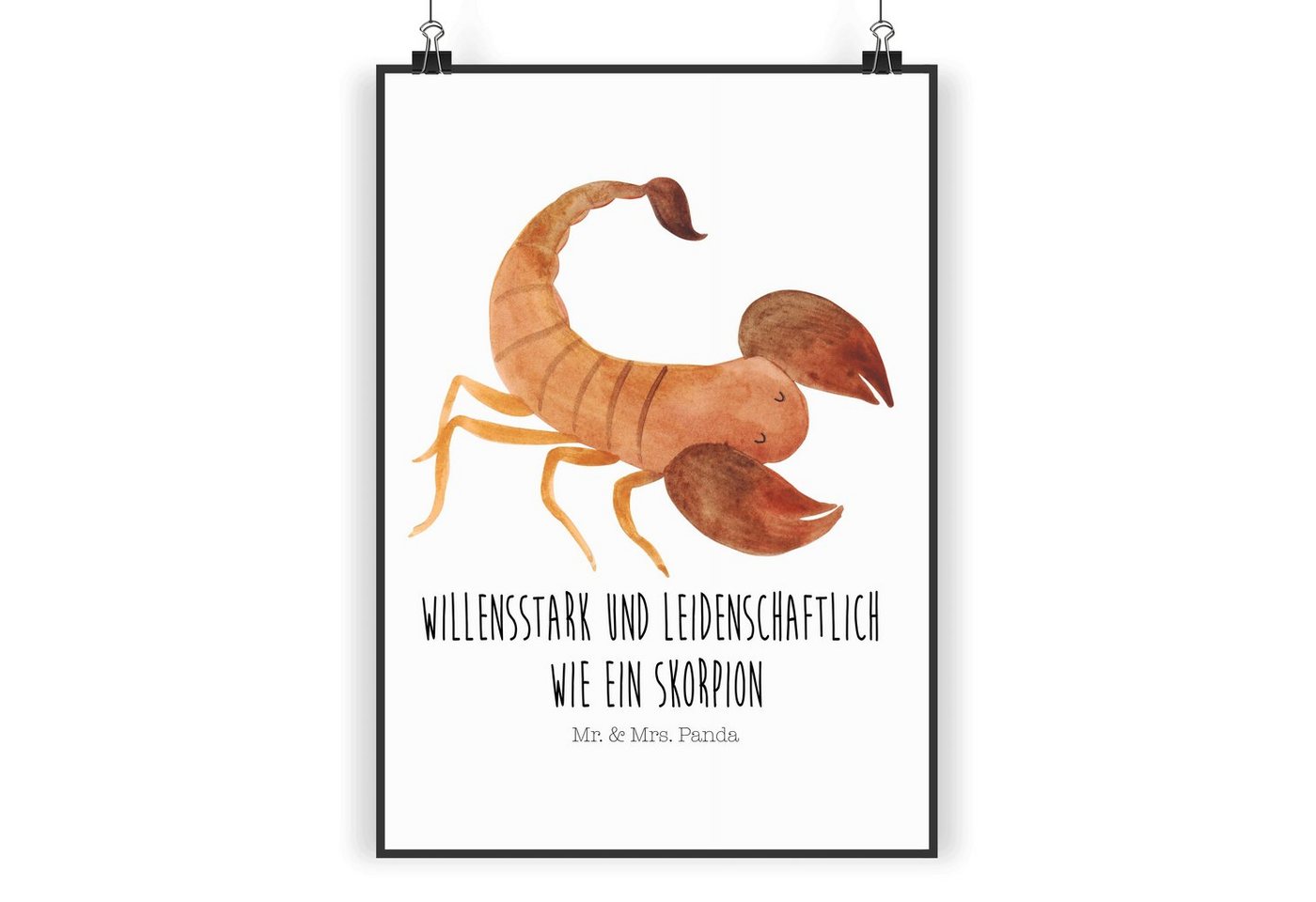 Mr. & Mrs. Panda Poster DIN A3 Sternzeichen Skorpion - Weiß - Geschenk, Horoskop, Wanddeko Bi, Sternzeichen Skorpion (1 St) von Mr. & Mrs. Panda