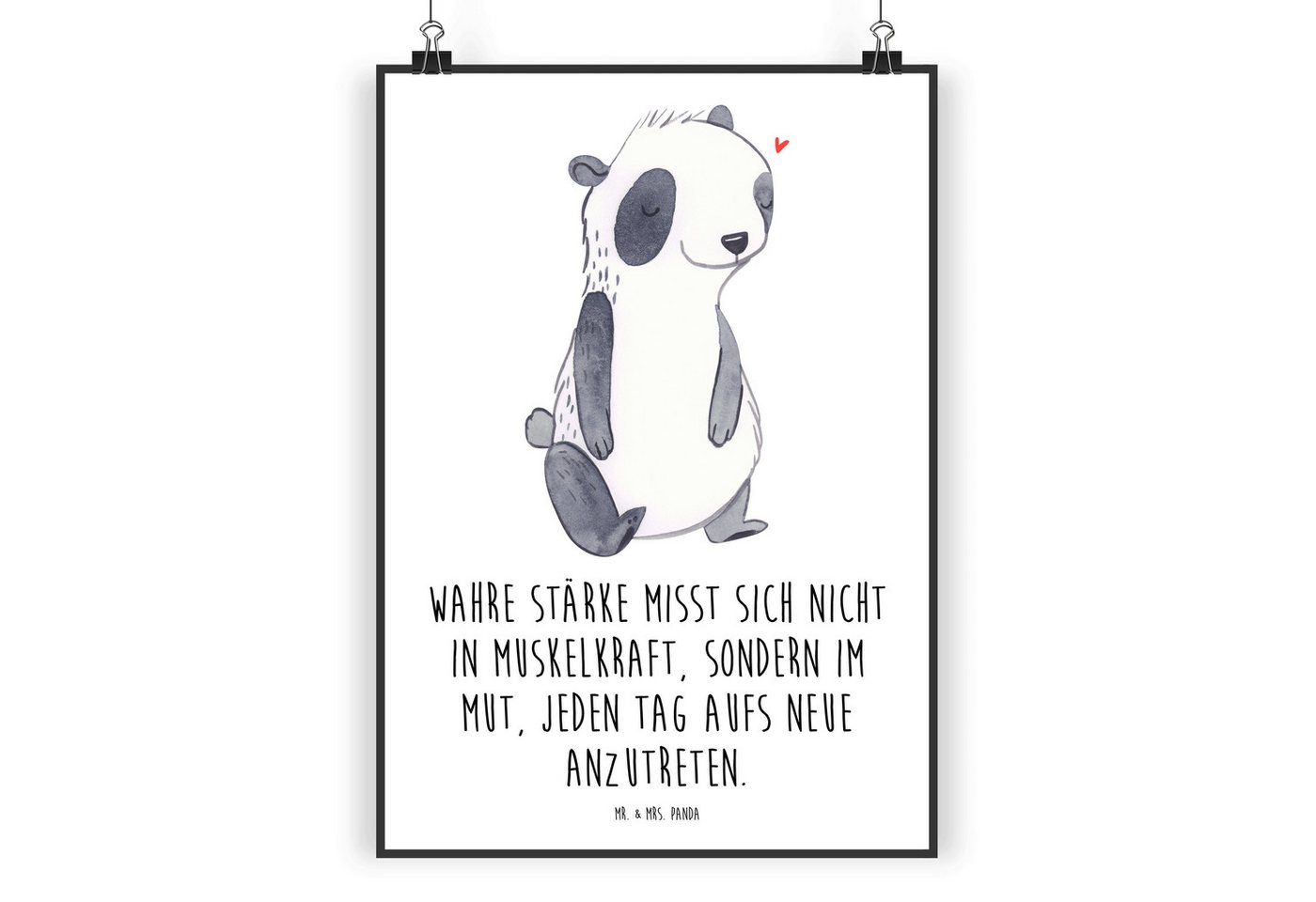 Mr. & Mrs. Panda Poster DIN A4 Panda Muskelatrophie - Weiß - Geschenk, Handgemaltes Poster, P, Panda Muskelatrophie (1 St), Designvielfalt von Mr. & Mrs. Panda