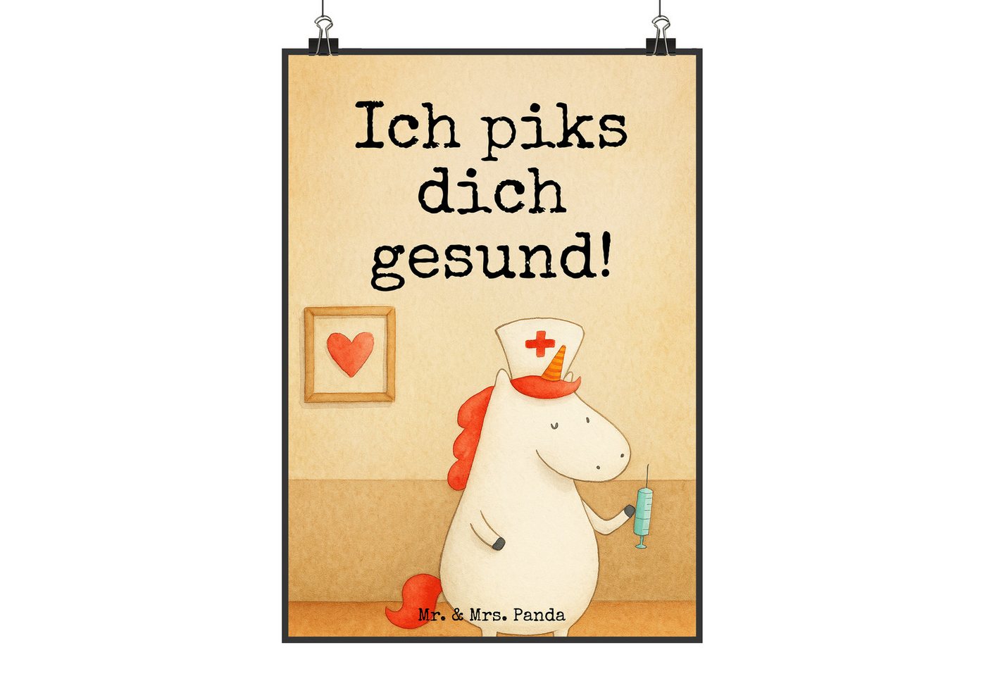 Mr. & Mrs. Panda Poster Einhorn Krankenschwester Design DIN A3 - Weiß - Geschenk, Poster, Kra, Einhorn Krankenschwester (Packung, 1 St), Lange Haltbarkeit von Mr. & Mrs. Panda