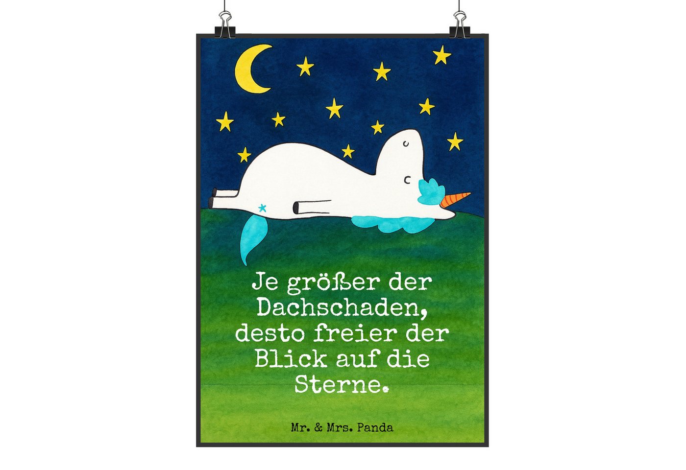 Mr. & Mrs. Panda Poster Einhorn Sternenhimmel Design DIN A0 - Weiß - Geschenk, Poster, Einhör, Einhorn Sternenhimmel (Packung, 1 St), Charmante Ästhetik von Mr. & Mrs. Panda
