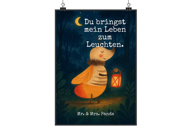 Mr. & Mrs. Panda Poster Glühwürmchen Design DIN A0 - Weiß - Geschenk, Handgemaltes Poster, He, Glühwürmchen (Packung, 1 St), Inspirierende Designs von Mr. & Mrs. Panda